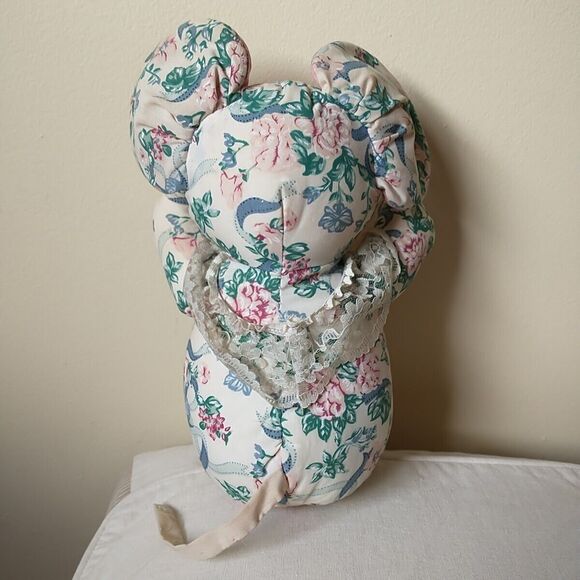 VTG Vantage International Floral Print Mouse Stuffed Animal Collectible Cottage - Picture 7 of 12